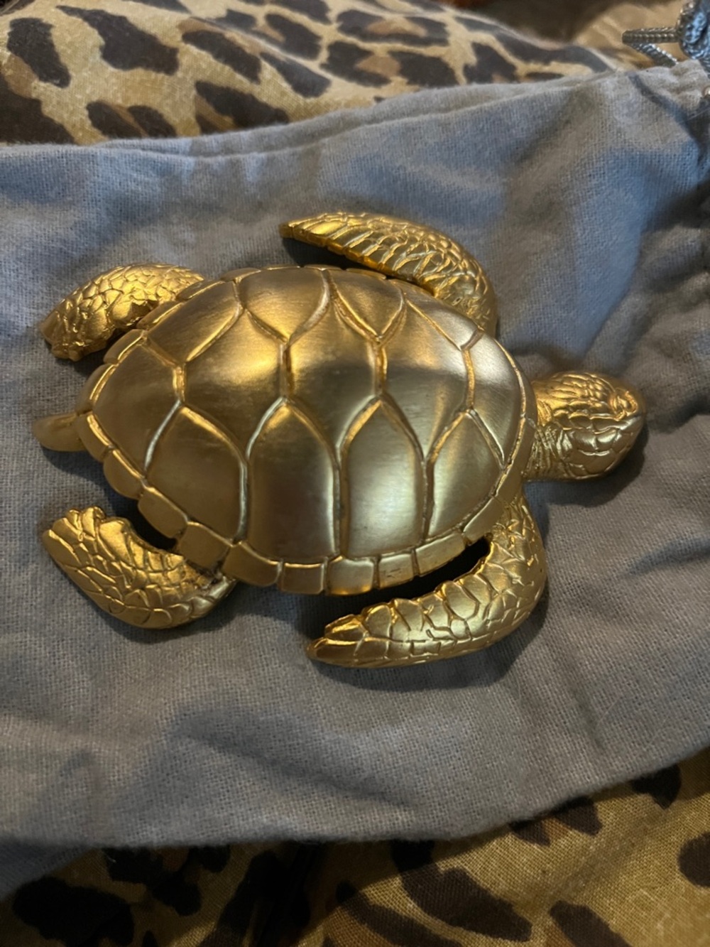Doreen Ryan Vintage Large Turtle Brass Belt Buckle 1994